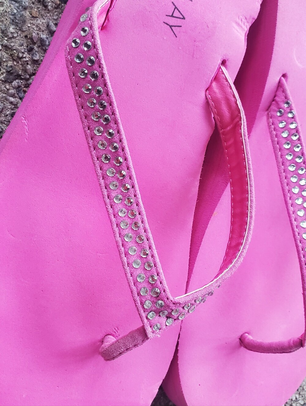 Pink Rhinestone Flip Flops - Picture 4 of 5